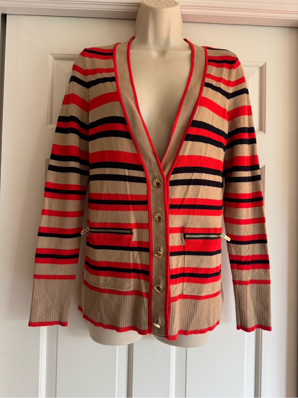 Vintage Cache button up cardigan size medium rayon nylon blend preppy classic